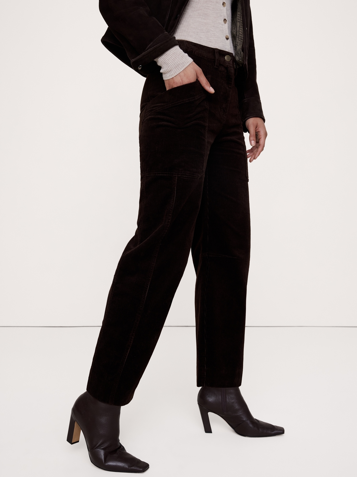 High-Rise Straight Corduroy Pant