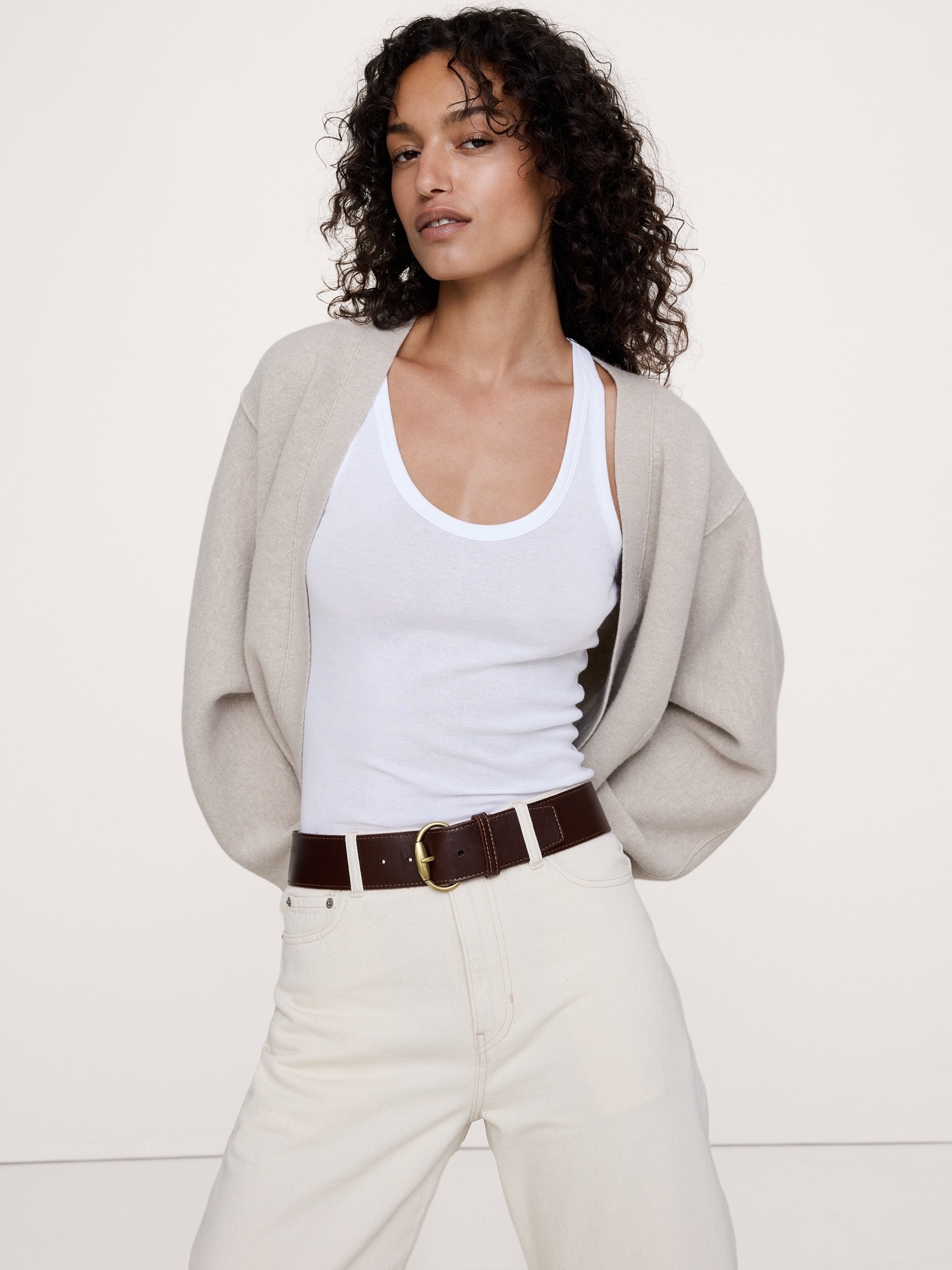 Женский ремень Banana Republic Leather Square-Tail Belt, цвет: Тёмный коричневый — фото 2