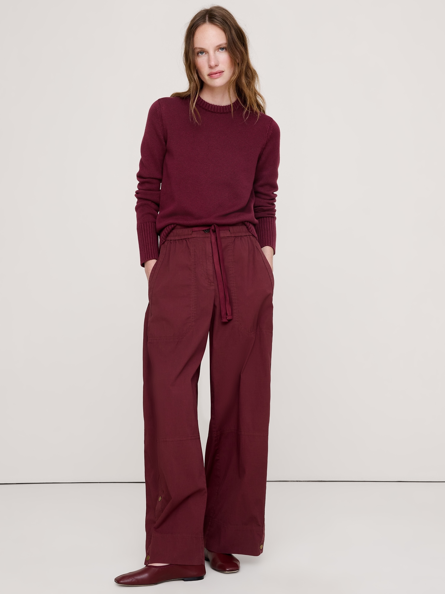 Larkspur Cotton-Silk Crew-Neck Sweater