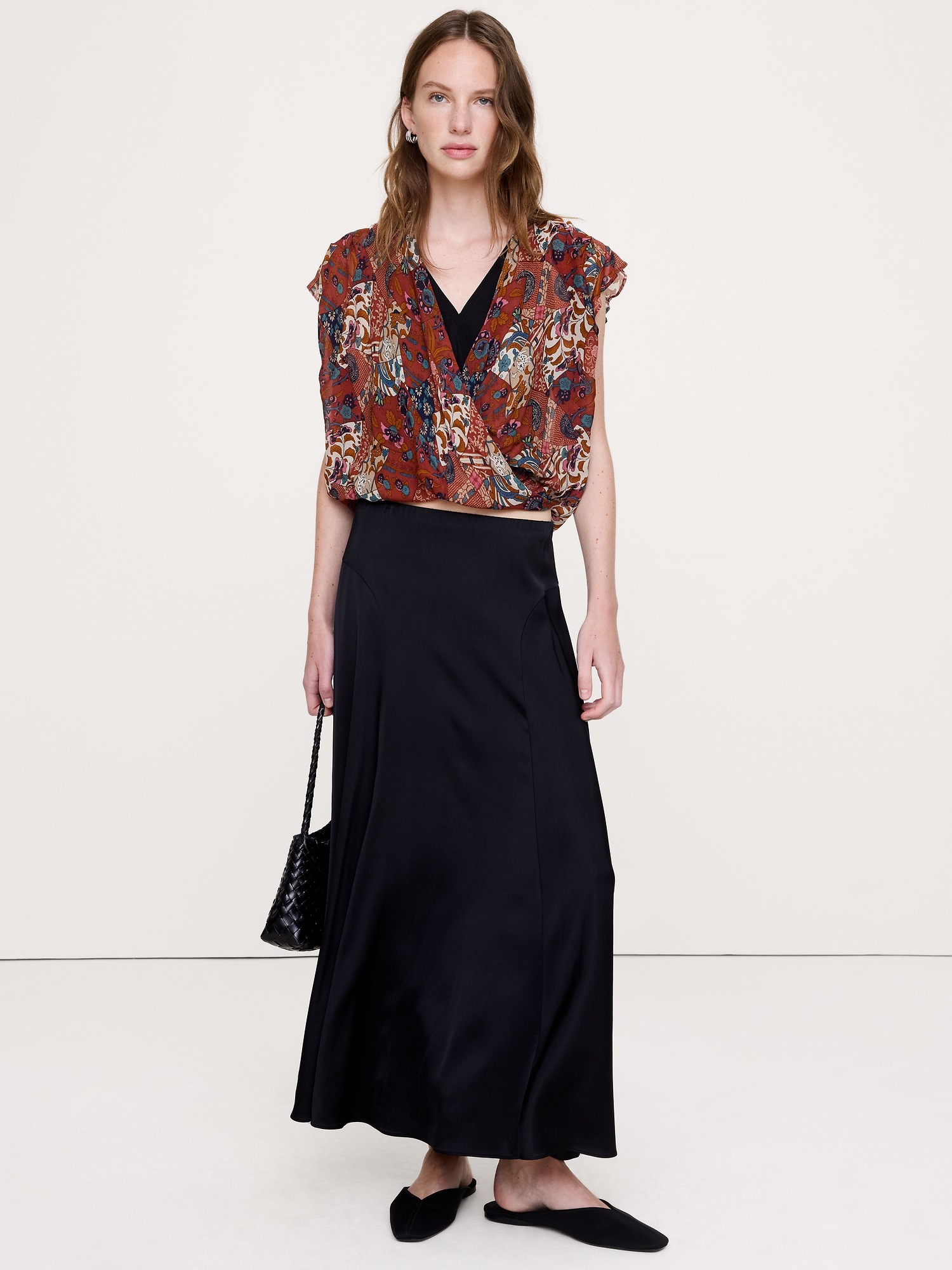 Женский топ Banana Republic Layered Georgette Cropped Top, цвет: Красный
