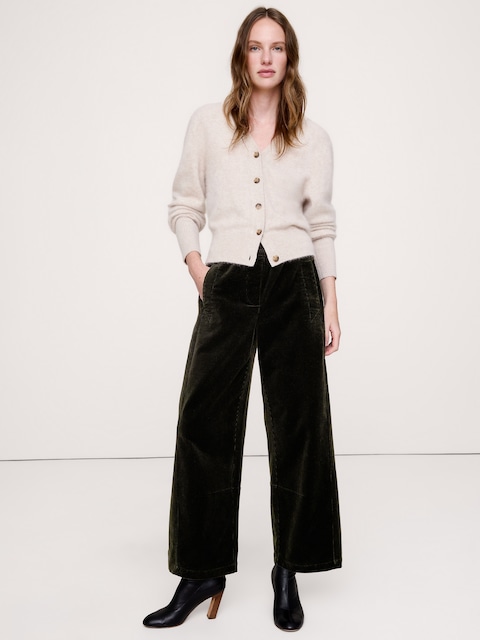 Mid-Rise Relaxed Corduroy Painter Pull-On Pant