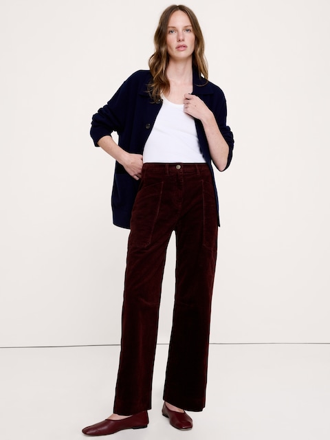 High-Rise Straight Corduroy Pant
