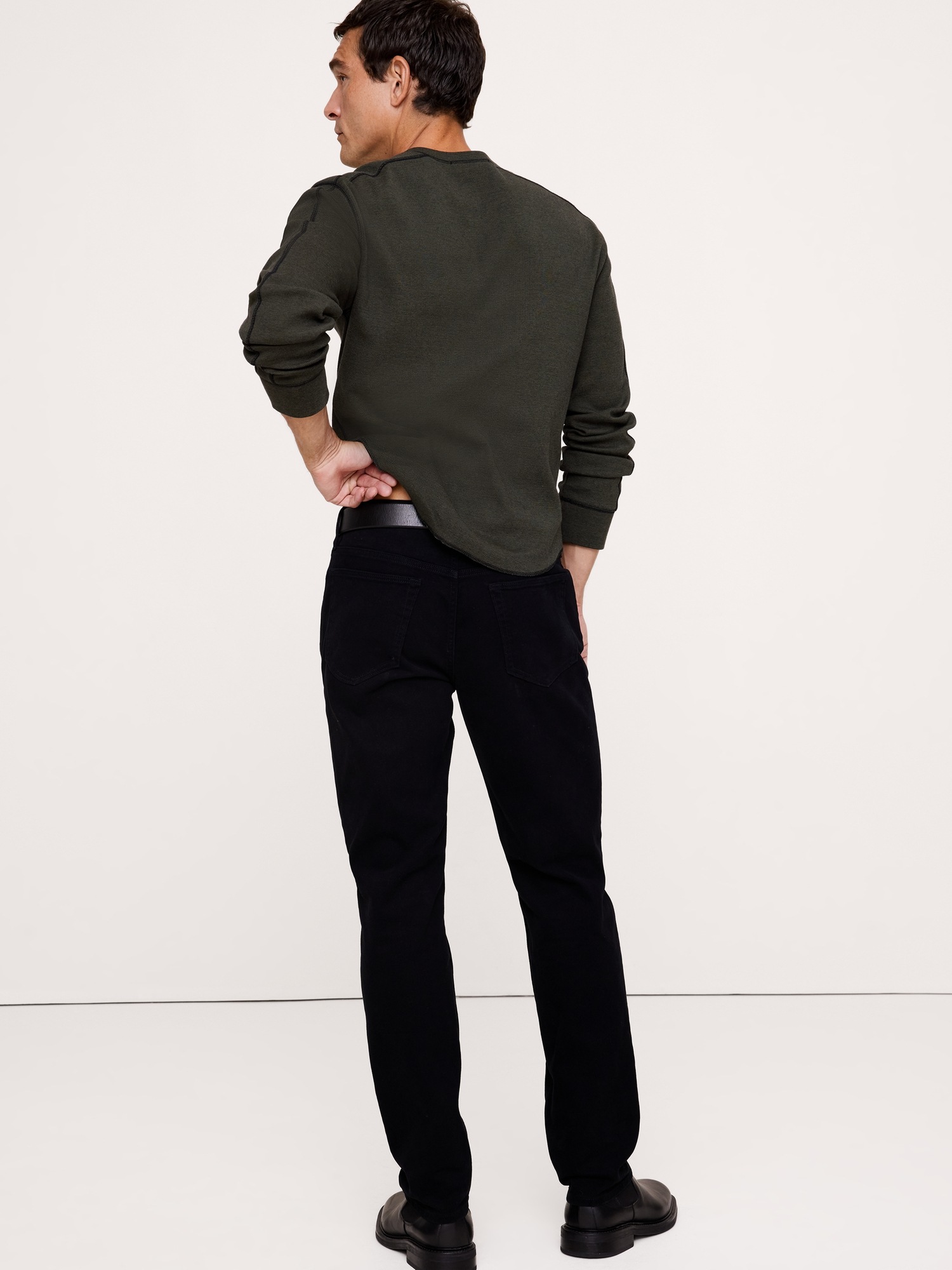Мужские брюки Banana Republic Slim Brushed Traveler Pant, цвет: Чёрный — фото 2