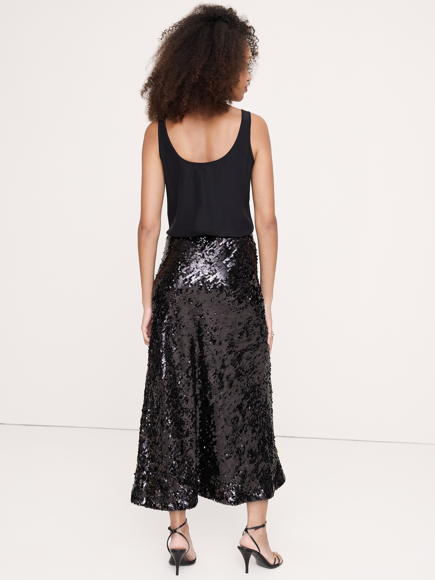 Женская юбка Banana Republic Bias-Cut Sequin Maxi, цвет: Чёрный — фото 2