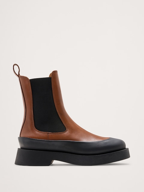 Italian Leather Platform Chelsea Boot