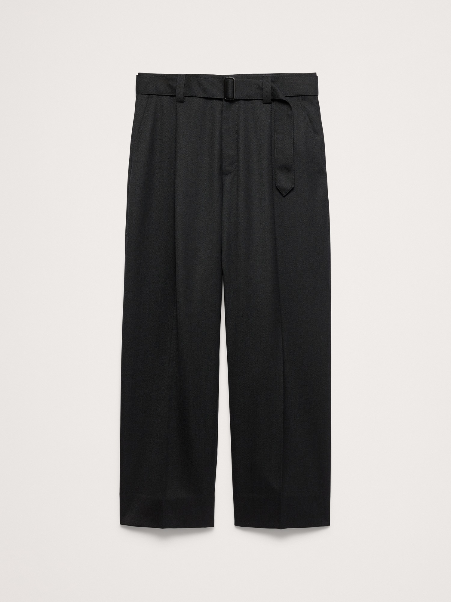 Мужские брюки Banana Republic Loose Twill Belted Dress Pant, цвет: Чёрный — фото 4