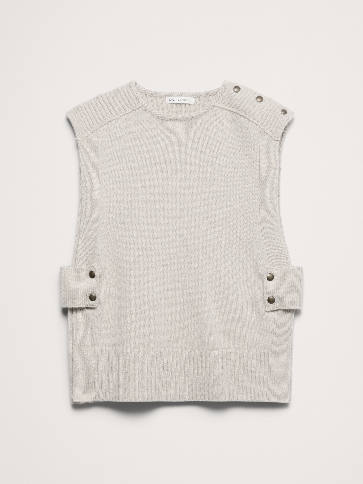 Wool-Cashmere Side-Snap Sweater Vest - thumbnail 8