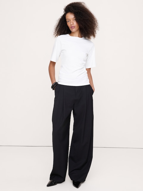 Vintage Cotton Ruched-Side T-Shirt