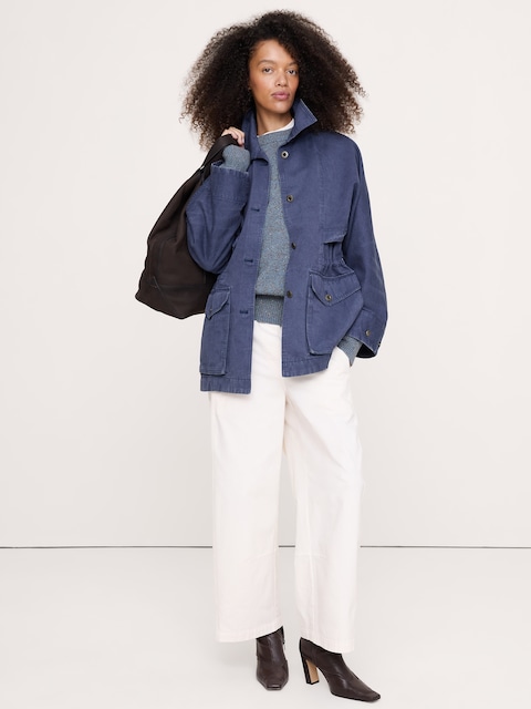Cinched-Waist Utility Jacket
