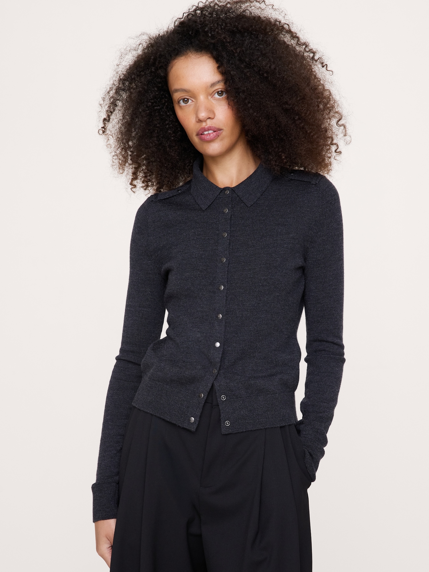 Merino Polo Cardigan Shirt - thumbnail 5