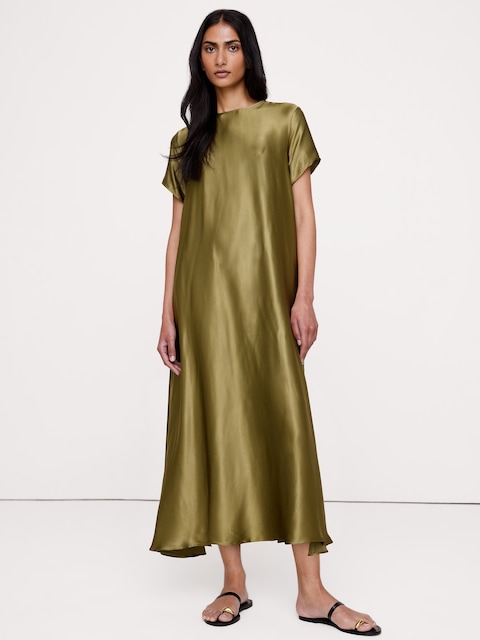 Italian Satin Trapeze Dress