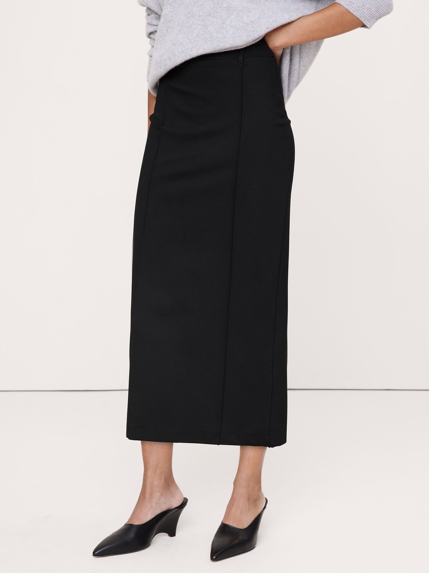 Женская юбка Banana Republic Ponte Pintuck Pencil, цвет: Чёрный — фото 3