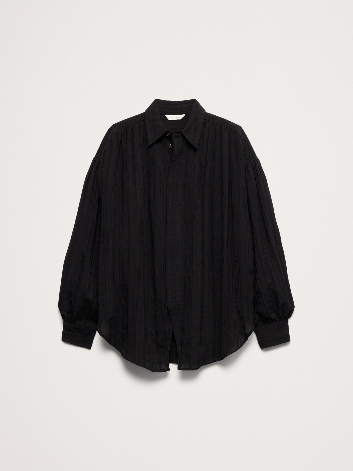 Женская рубашка Banana Republic Oversized Textured, цвет: Чёрный — фото 4