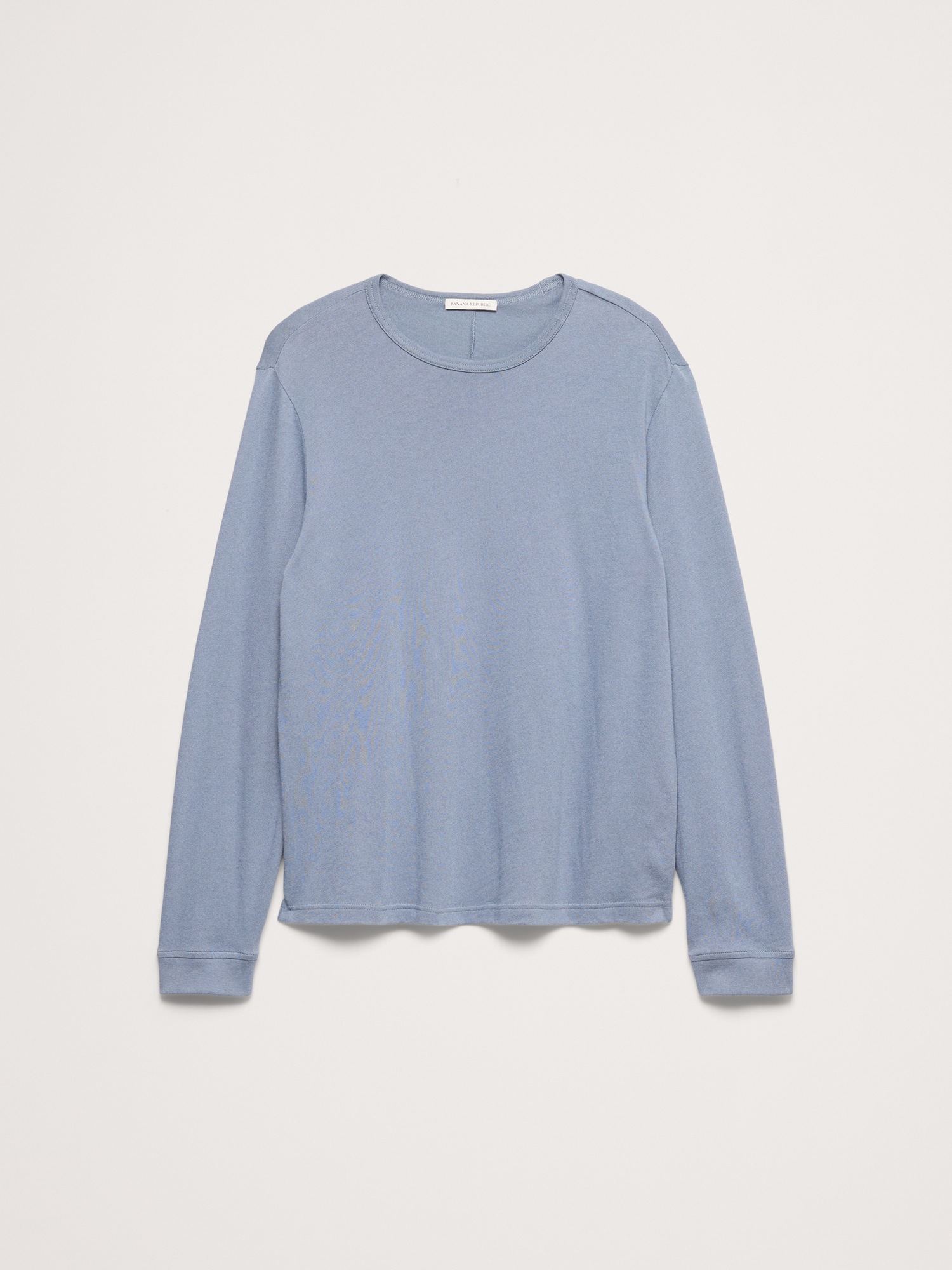 Мужская футболка Banana Republic Cotton Jersey Long-Sleeve T-Shirt, цвет: Синий — фото 4