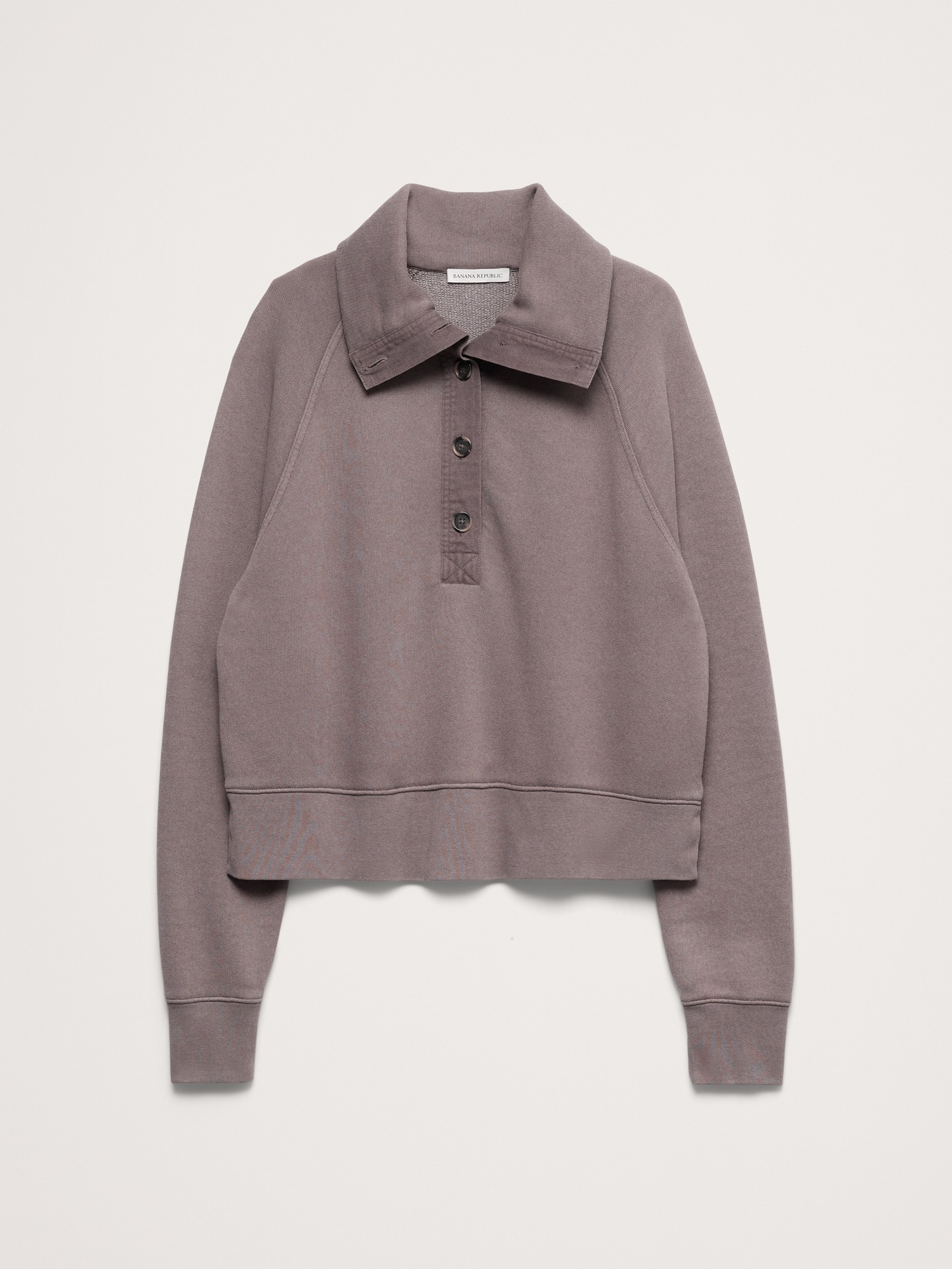 Женская толстовка Banana Republic French Terry Stand-Collar, цвет: Тёмный трюфельный серый — фото 2