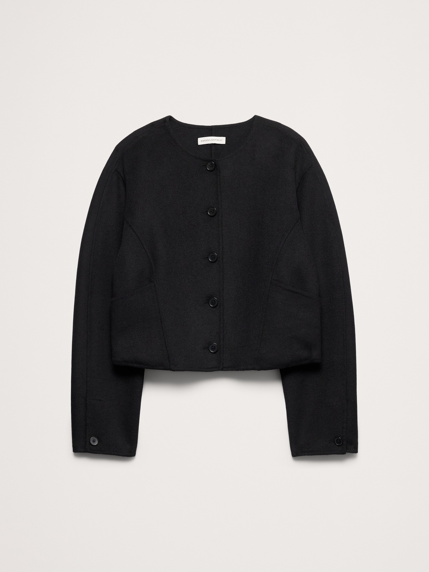 Женская куртка Banana Republic Double-Faced Cropped Jacket, цвет: Чёрный — фото 4