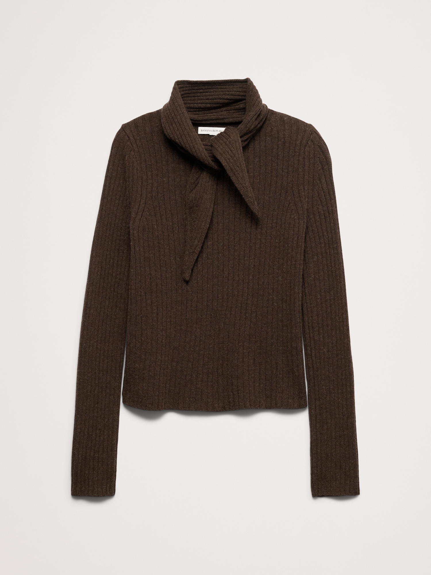 Merino-Cotton Tie-Neck Sweater - thumbnail 6