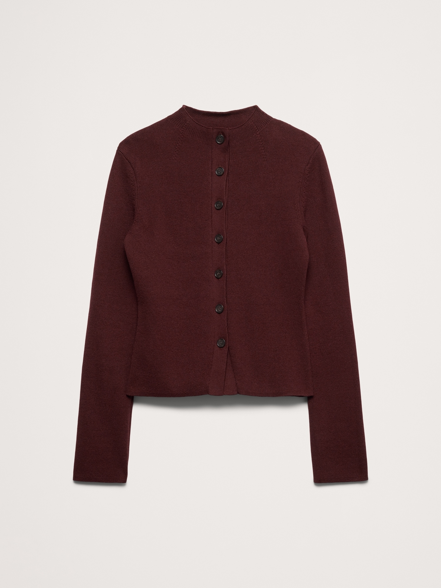 Larkspur Cotton-Silk Mock-Neck Cardigan - thumbnail 4