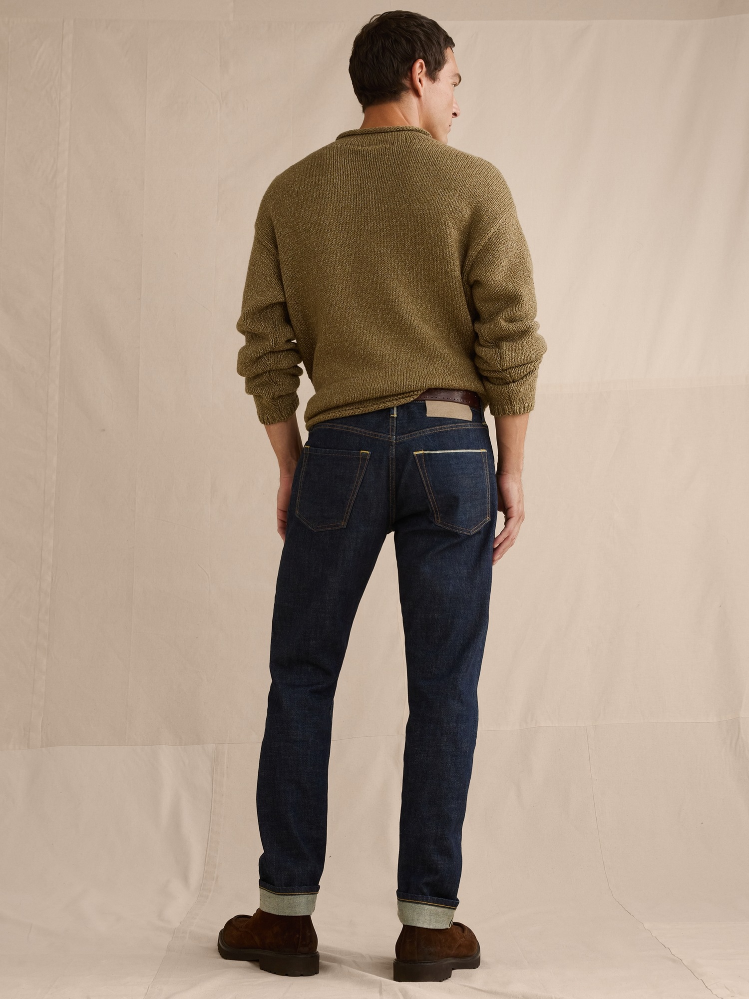 Мужские джинсы Banana Republic Slim Selvedge Jean, цвет: Тёмная варка — фото 2
