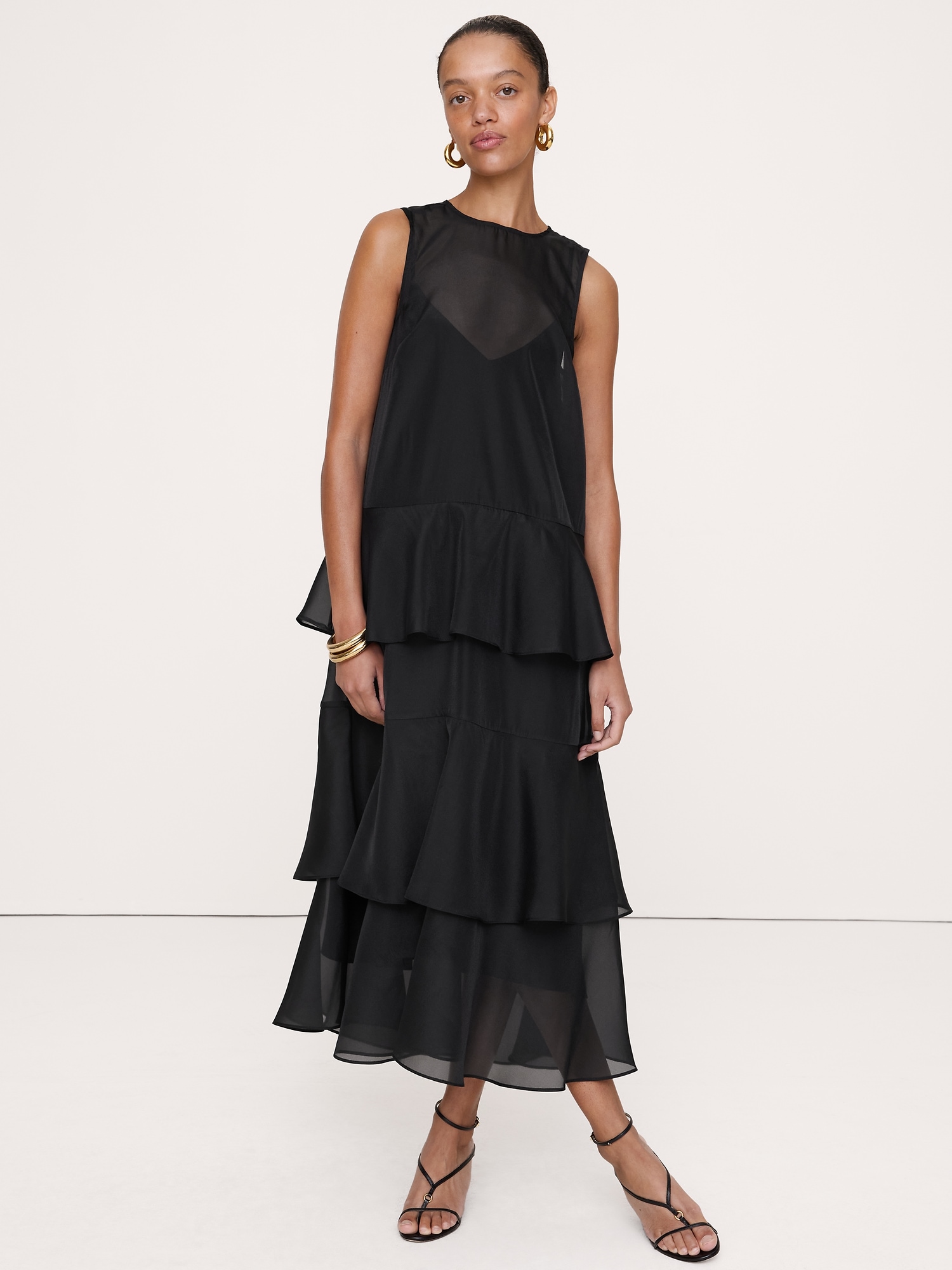 Organza Tiered Maxi Dress