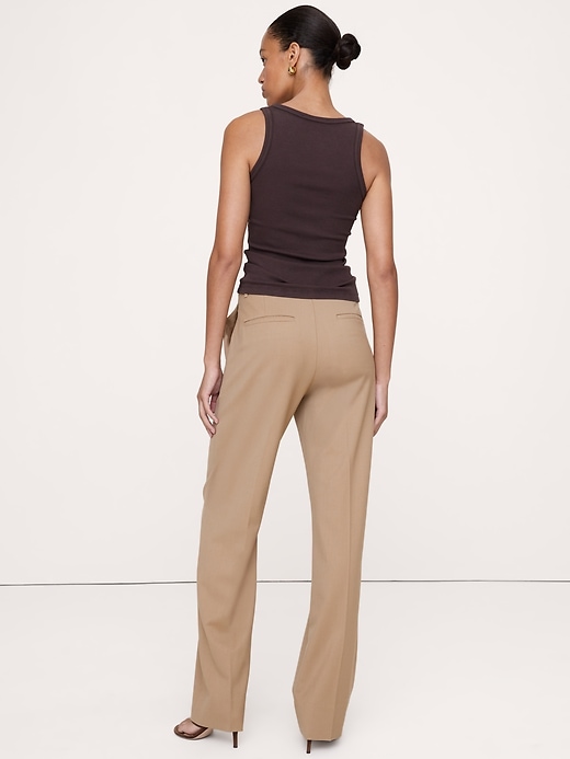 Ultra High-Rise Modern Straight Italian Lightweight Wool Pant
