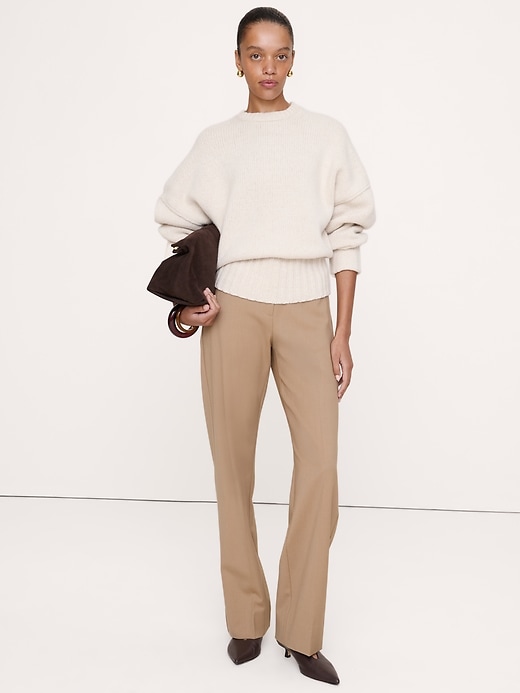 Ultra High-Rise Modern Straight Italian Lightweight Wool Pant