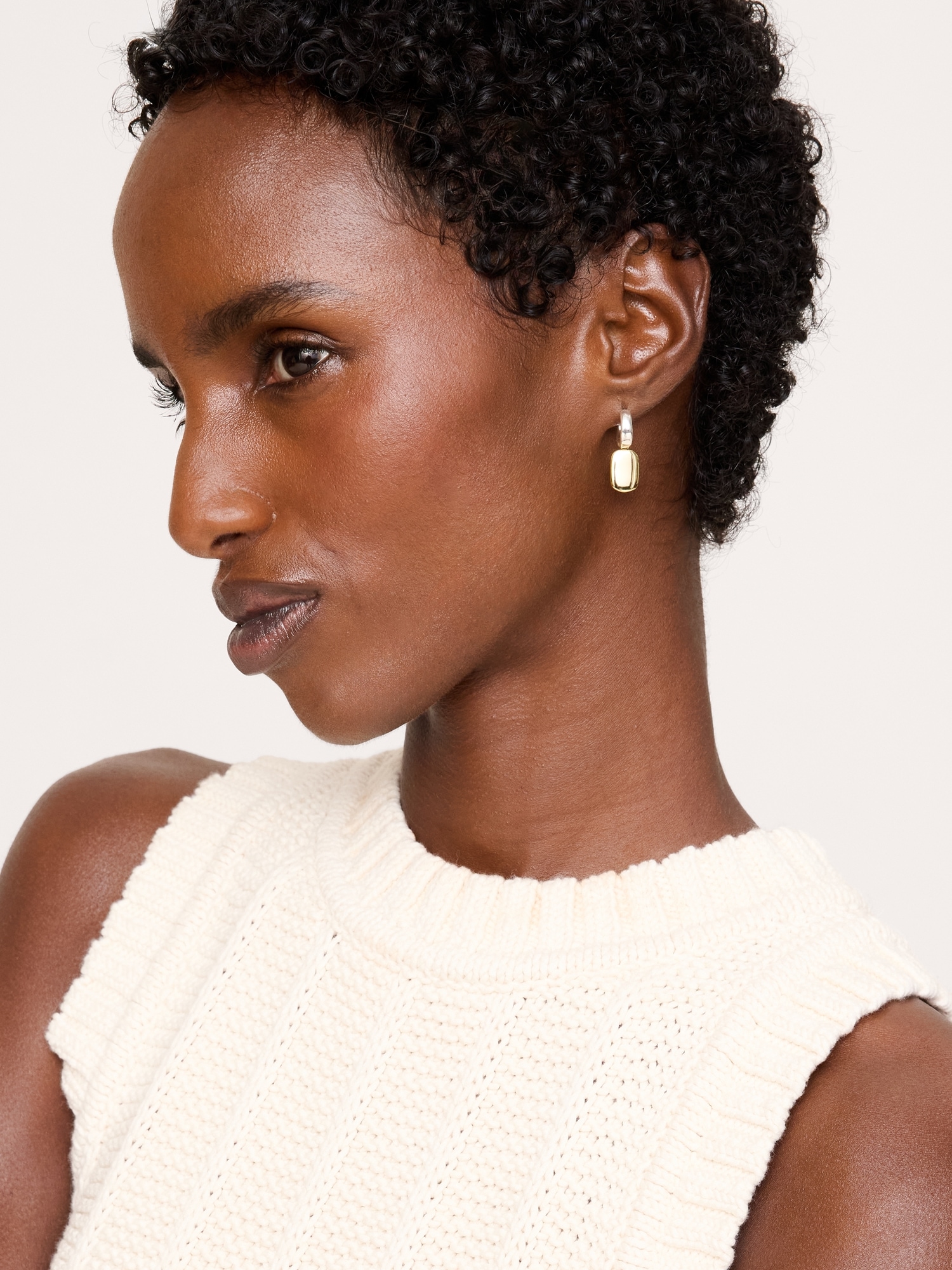 Женские серьги Banana Republic Two-Tone Pendant, цвет: Золотой / Серебристый — фото 2