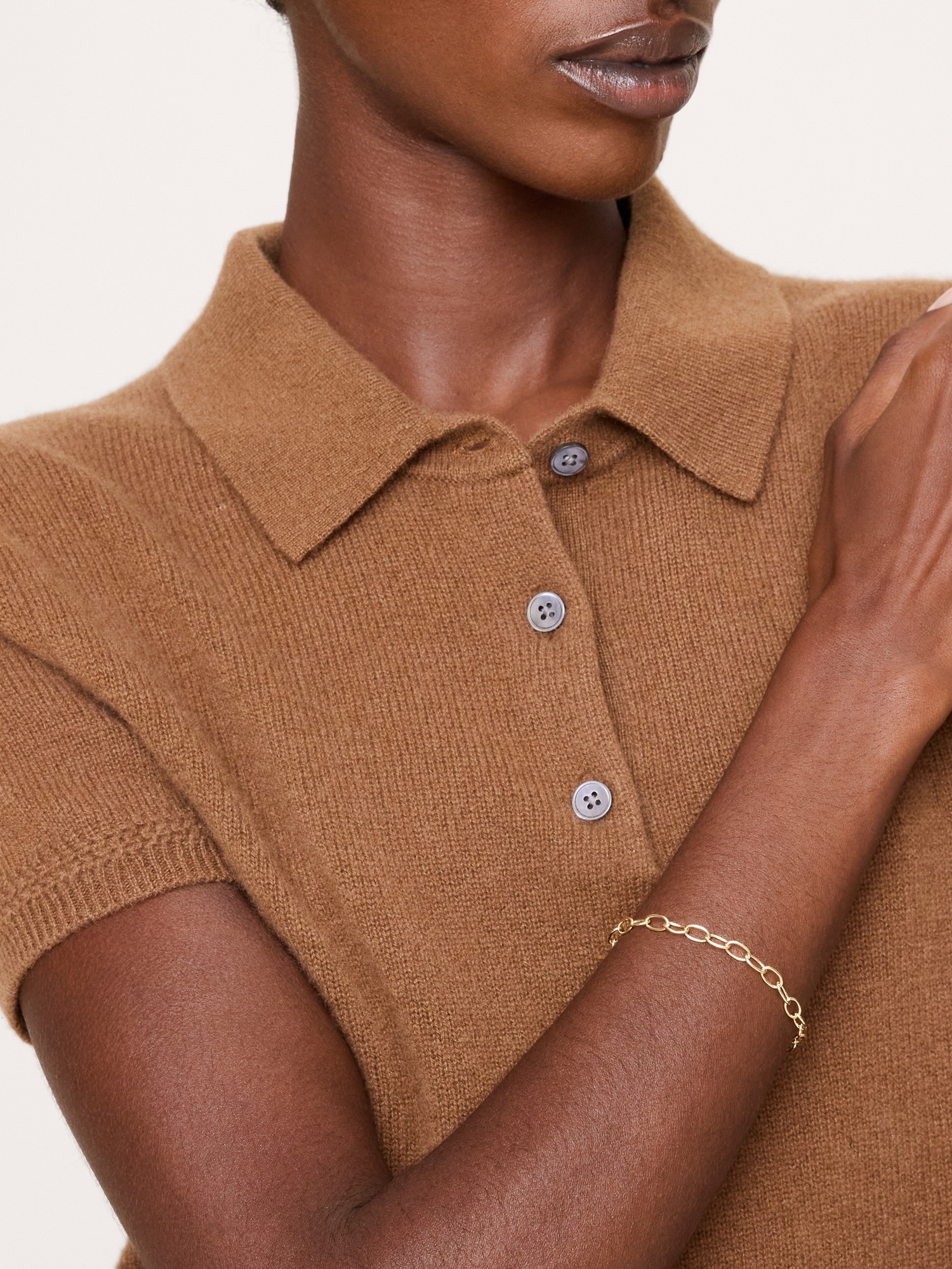Женский браслет Banana Republic Two-Tone Link, цвет: Светлый золотой — фото 2