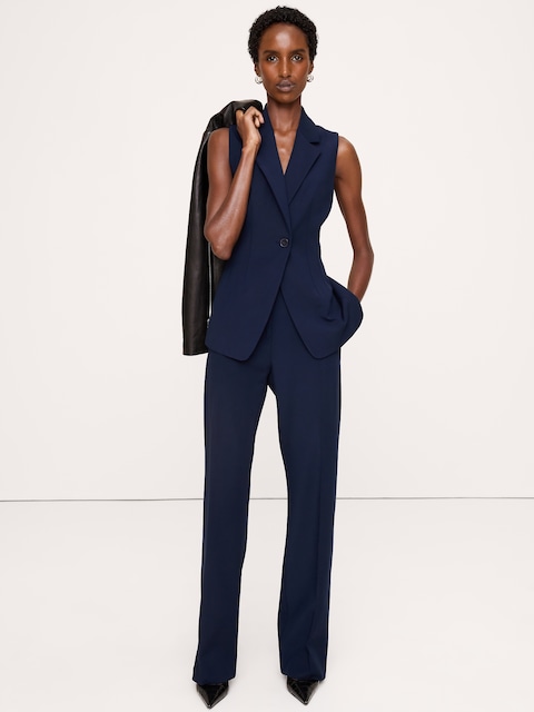Ultra High-Rise Modern Straight City Stretch Pant