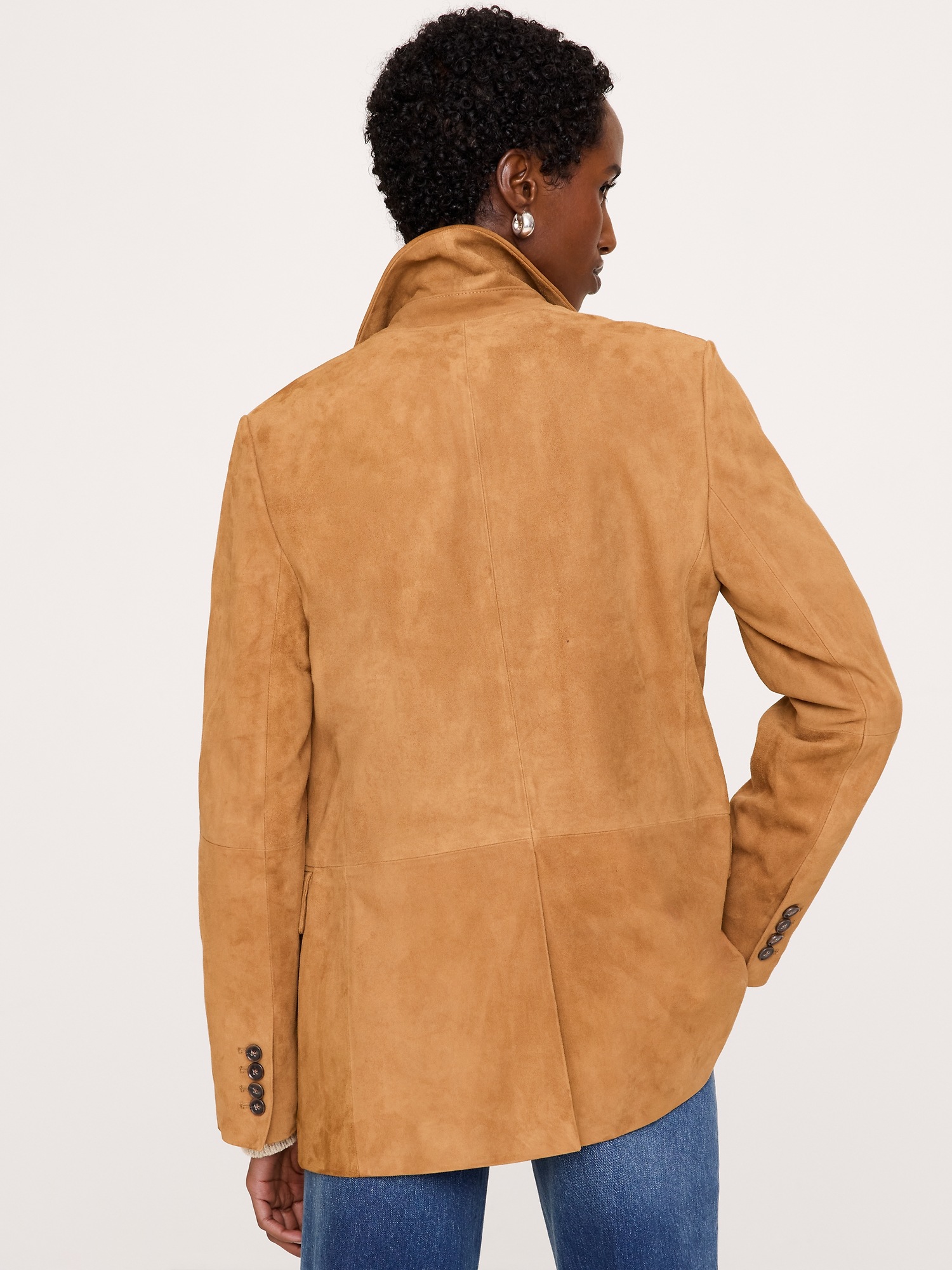 Женский пиджак Banana Republic Suede Blazer, цвет: Золотой каштановый — фото 2