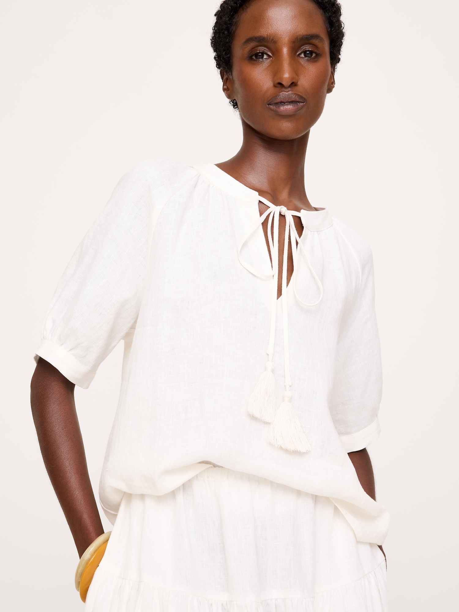 Linen Tassel-Tie Top - thumbnail 5
