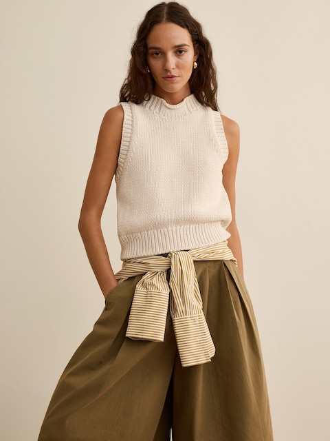 Banana Republic x La Ligne The Cropped Cotton Sweater Tank