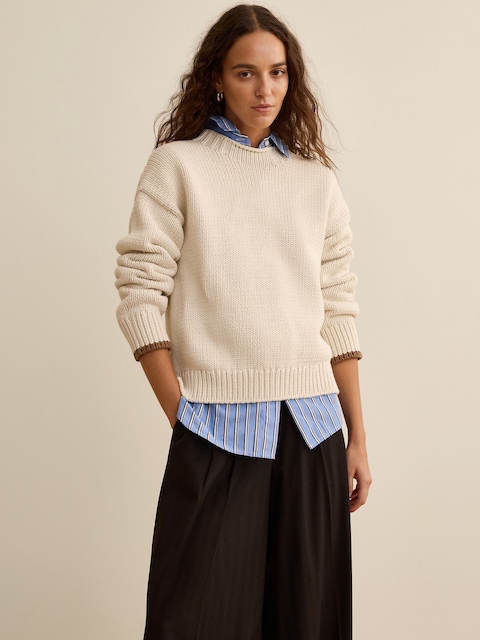 Banana Republic x La Ligne The Cotton Crew-Neck Sweater