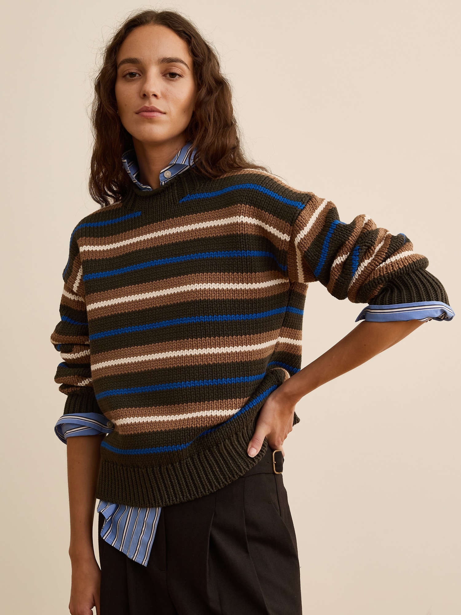 Banana Republic x La Ligne The Cotton Crew-Neck Sweater