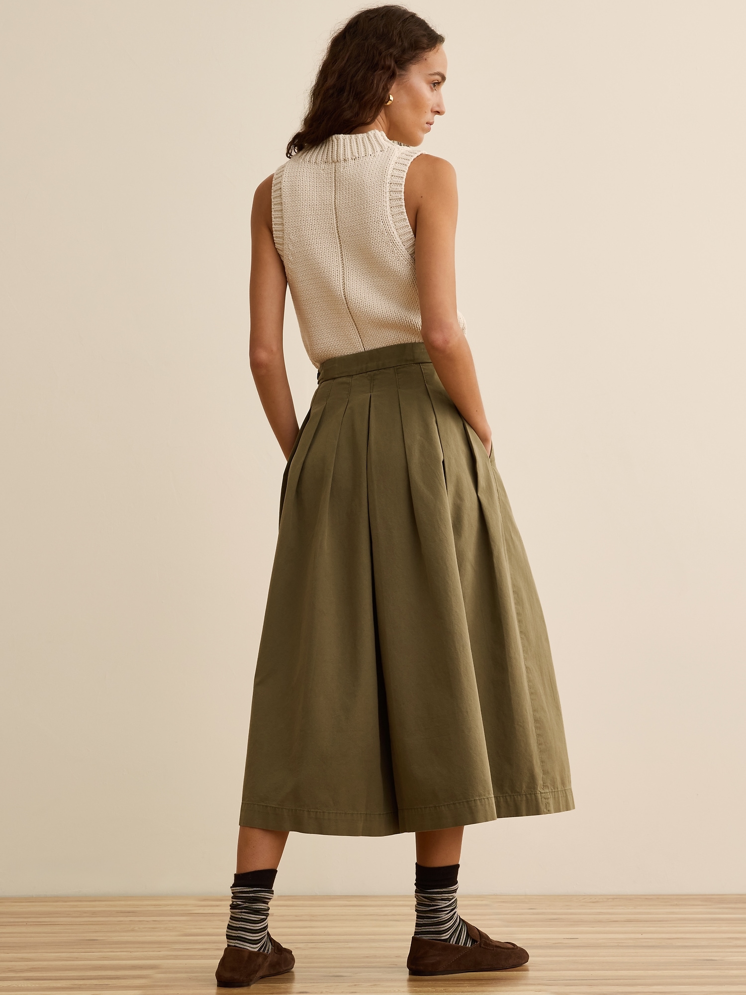 Banana Republic x La Ligne The High-Rise Cotton Culotte