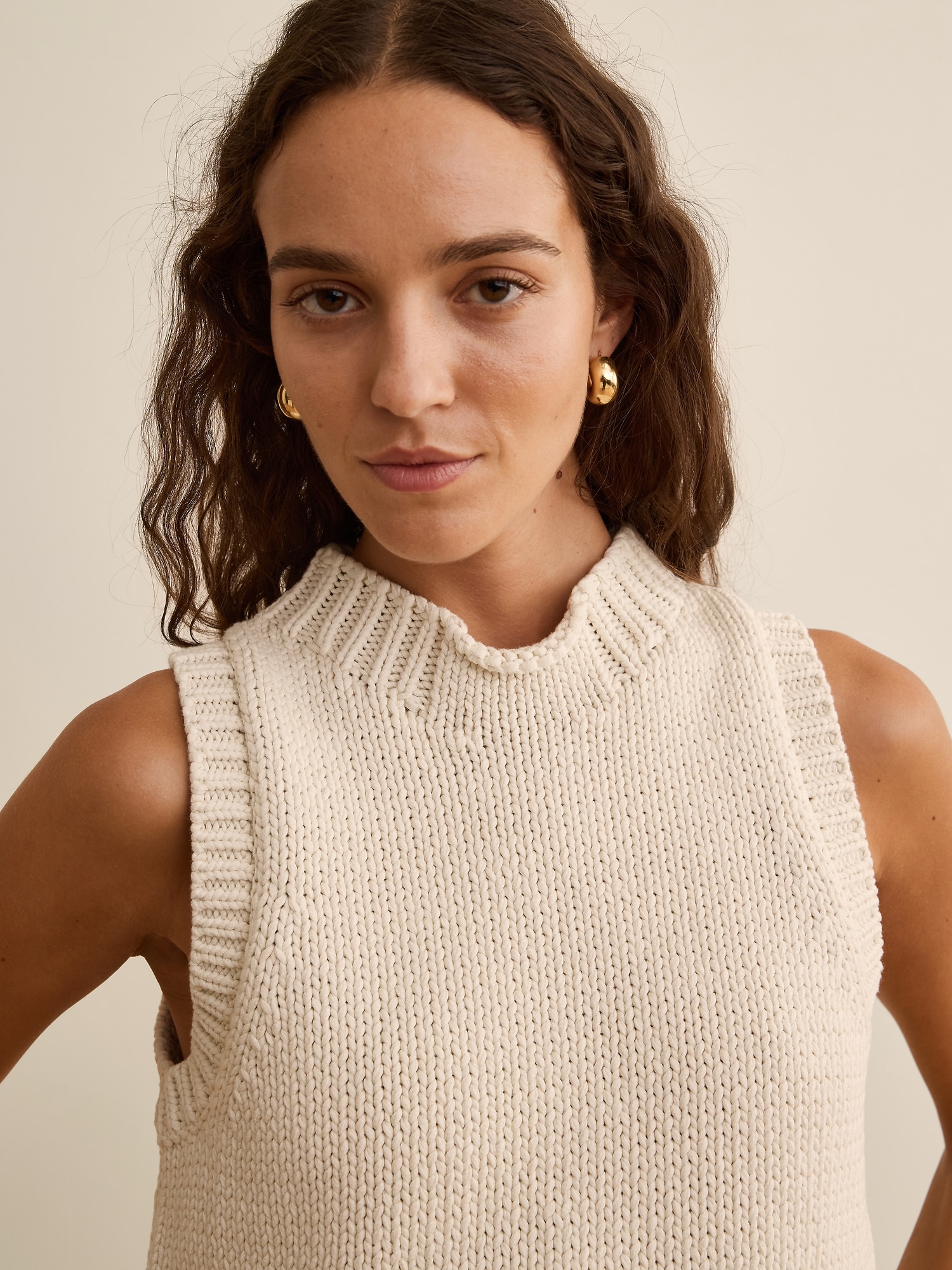 Banana Republic x La Ligne The Cropped Cotton Sweater Tank