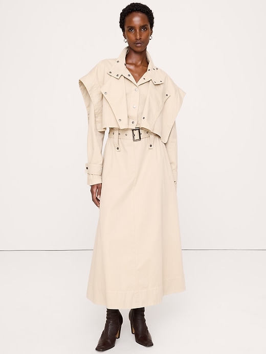 Cotton Twill Utility Trench Dress