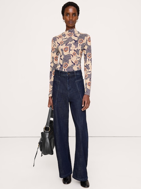 Jersey Draped Asymmetrical Top