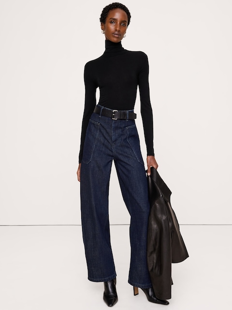 Luxe Wool-Blend Turtleneck T-Shirt