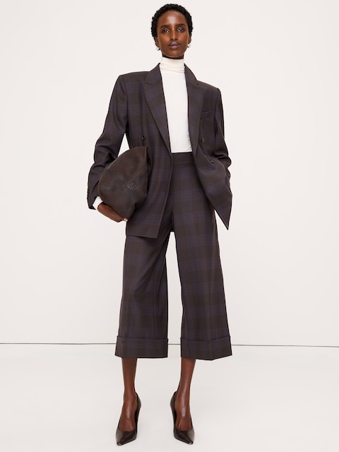 High-Rise Wool-Blend Culotte