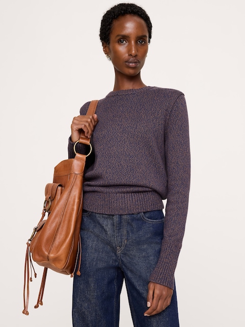 Larkspur Cotton-Silk Crew-Neck Sweater