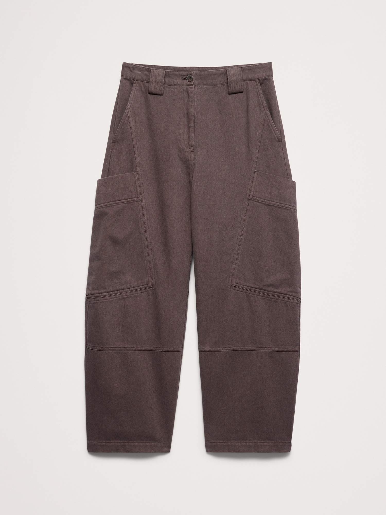 Женские брюки Banana Republic High-Rise Cotton-Linen Barrel Pant, цвет: Тёмный дубовый коричневый — фото 4
