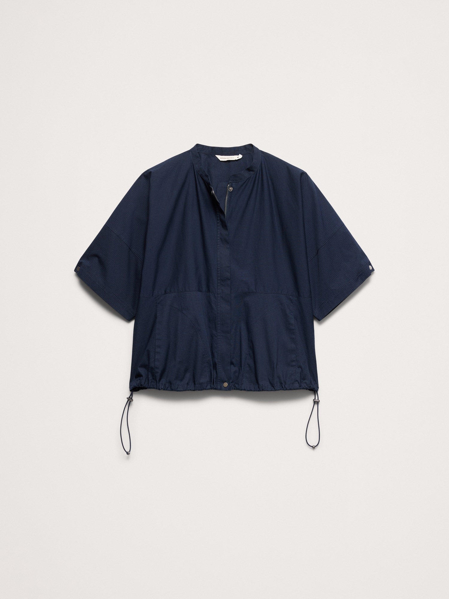 Женский топ Banana Republic Stretch-Cotton Puff-Sleeve Top, цвет: Тёмно-синий — фото 5