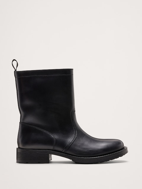 Italian Leather Moto Boot