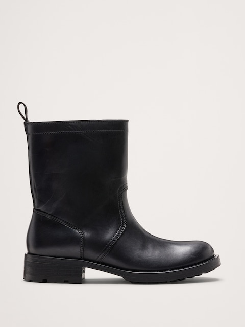 Italian Leather Moto Boot