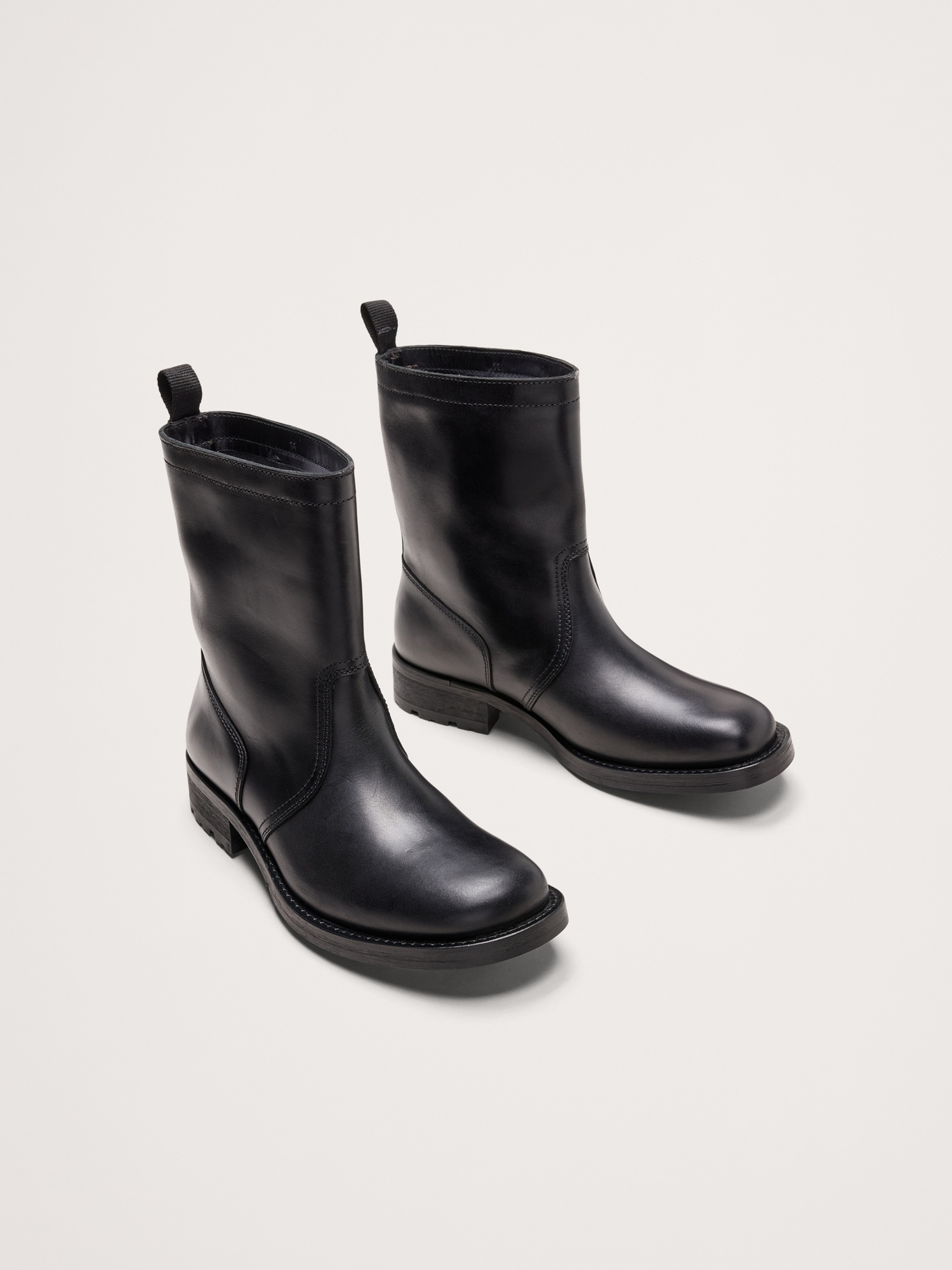 Мужские ботинки Banana Republic Italian Leather Moto Boot, цвет: Чёрный — фото 2