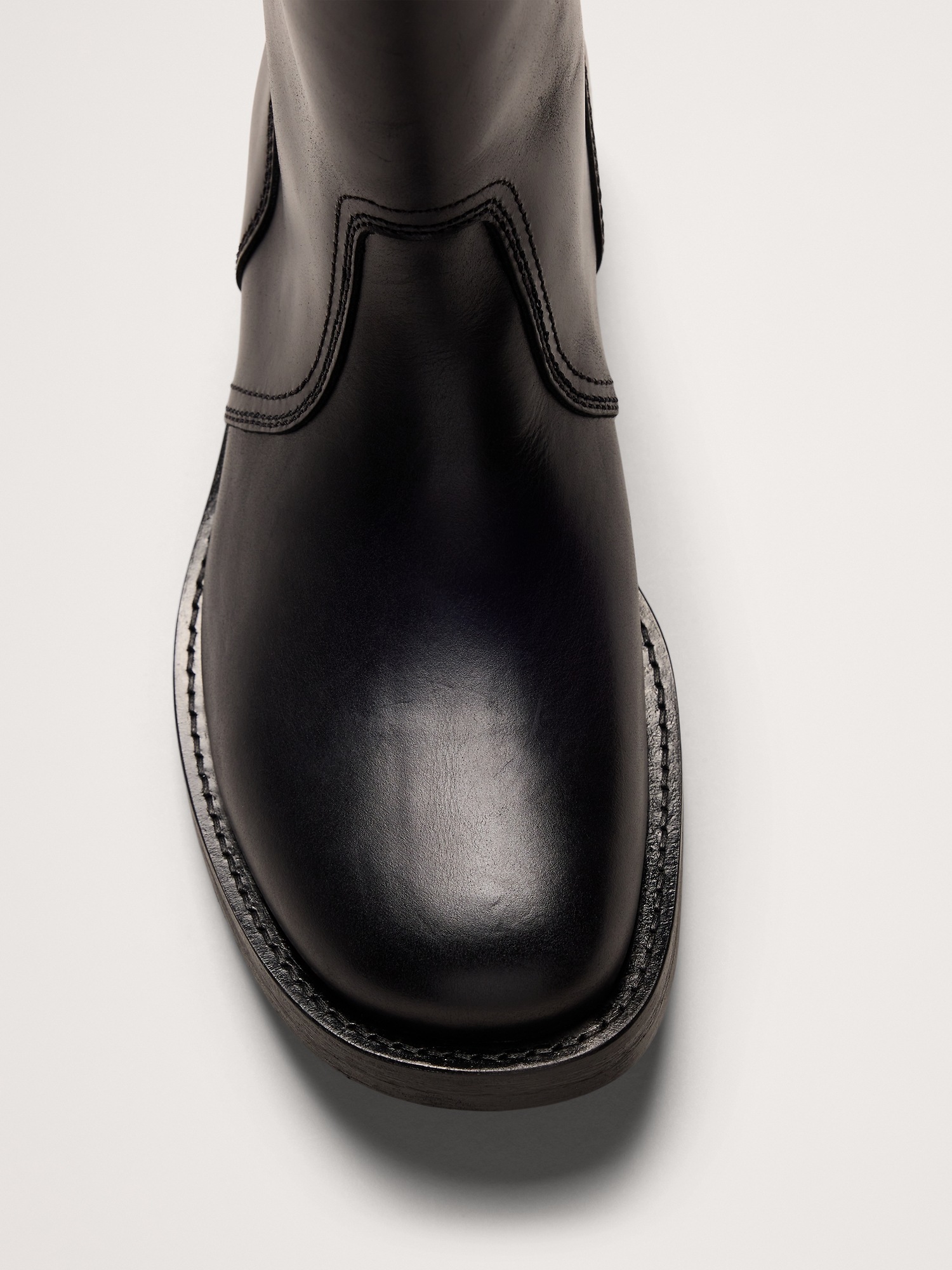 Мужские ботинки Banana Republic Italian Leather Moto Boot, цвет: Чёрный — фото 4