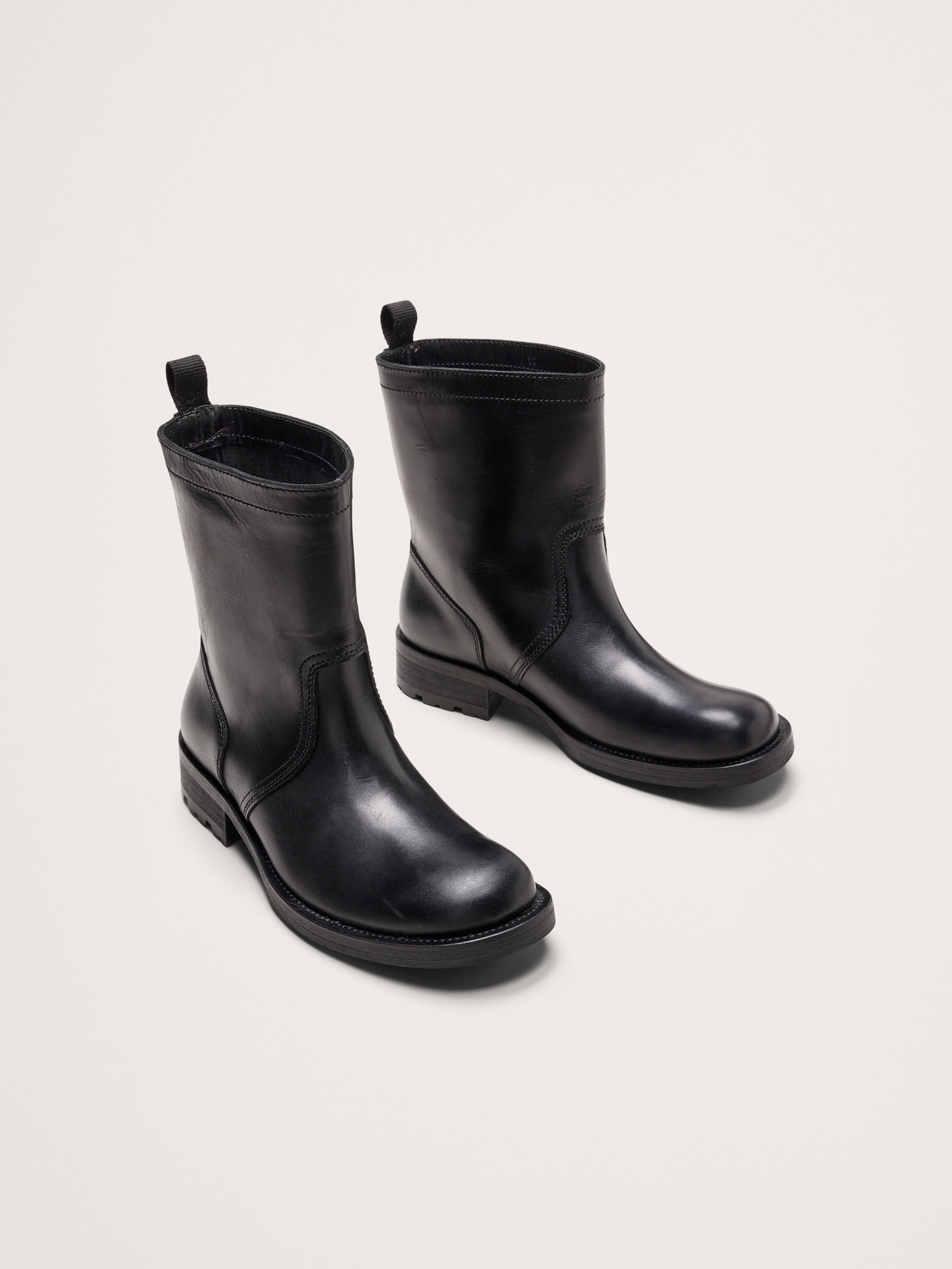 Italian Leather Moto Boot
