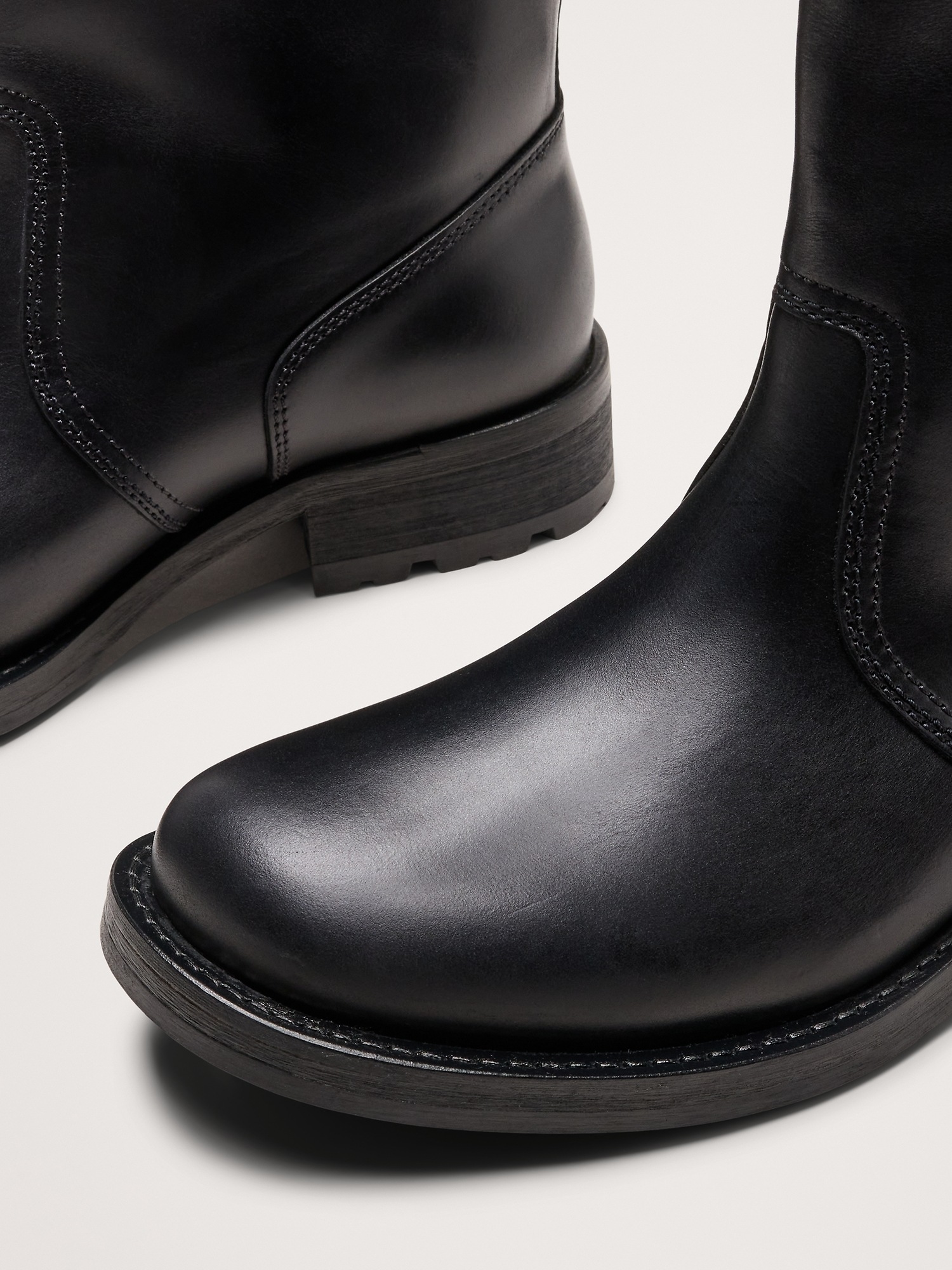 Мужские ботинки Banana Republic Italian Leather Moto Boot, цвет: Чёрный — фото 5
