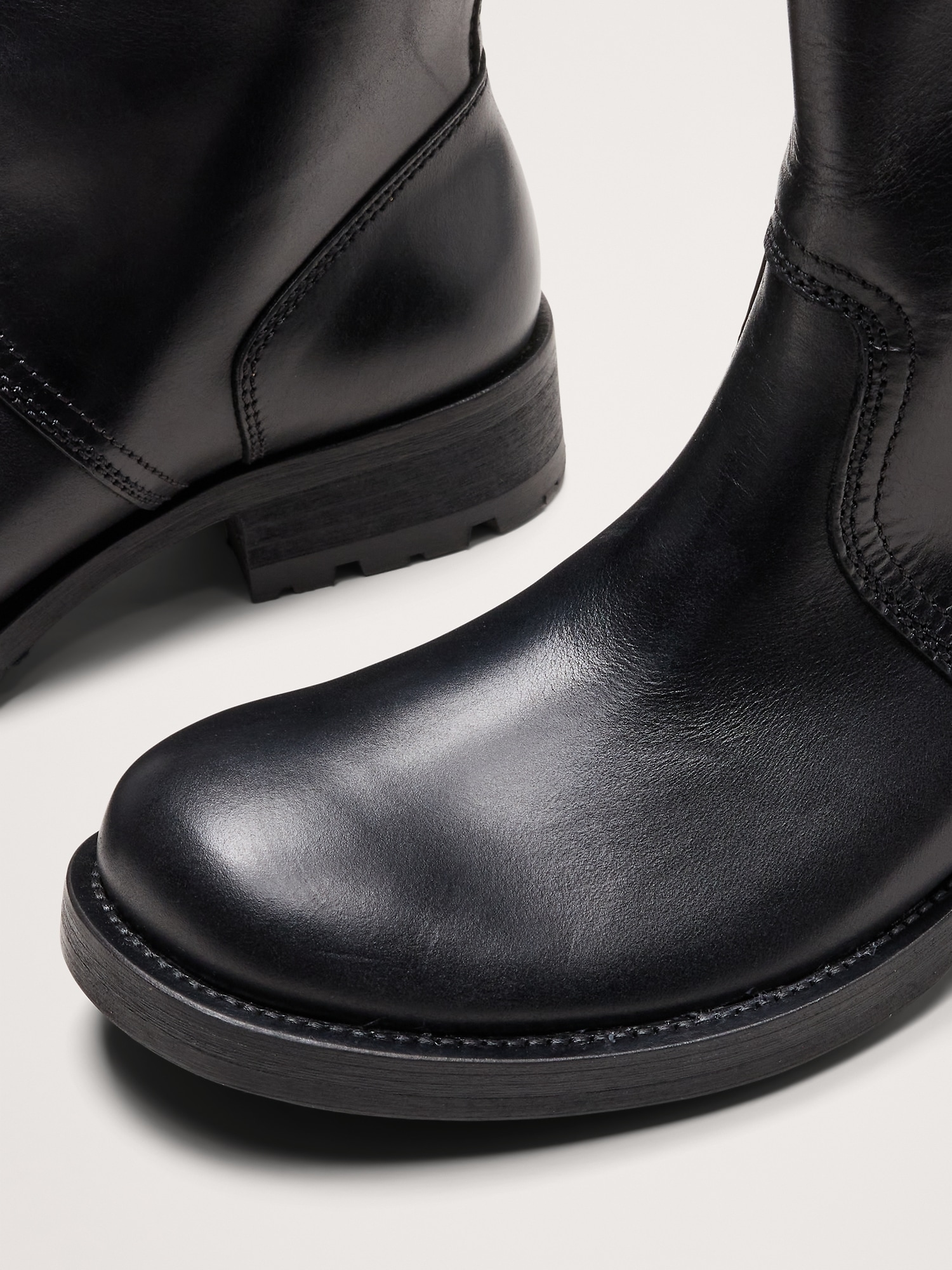 Italian Leather Moto Boot